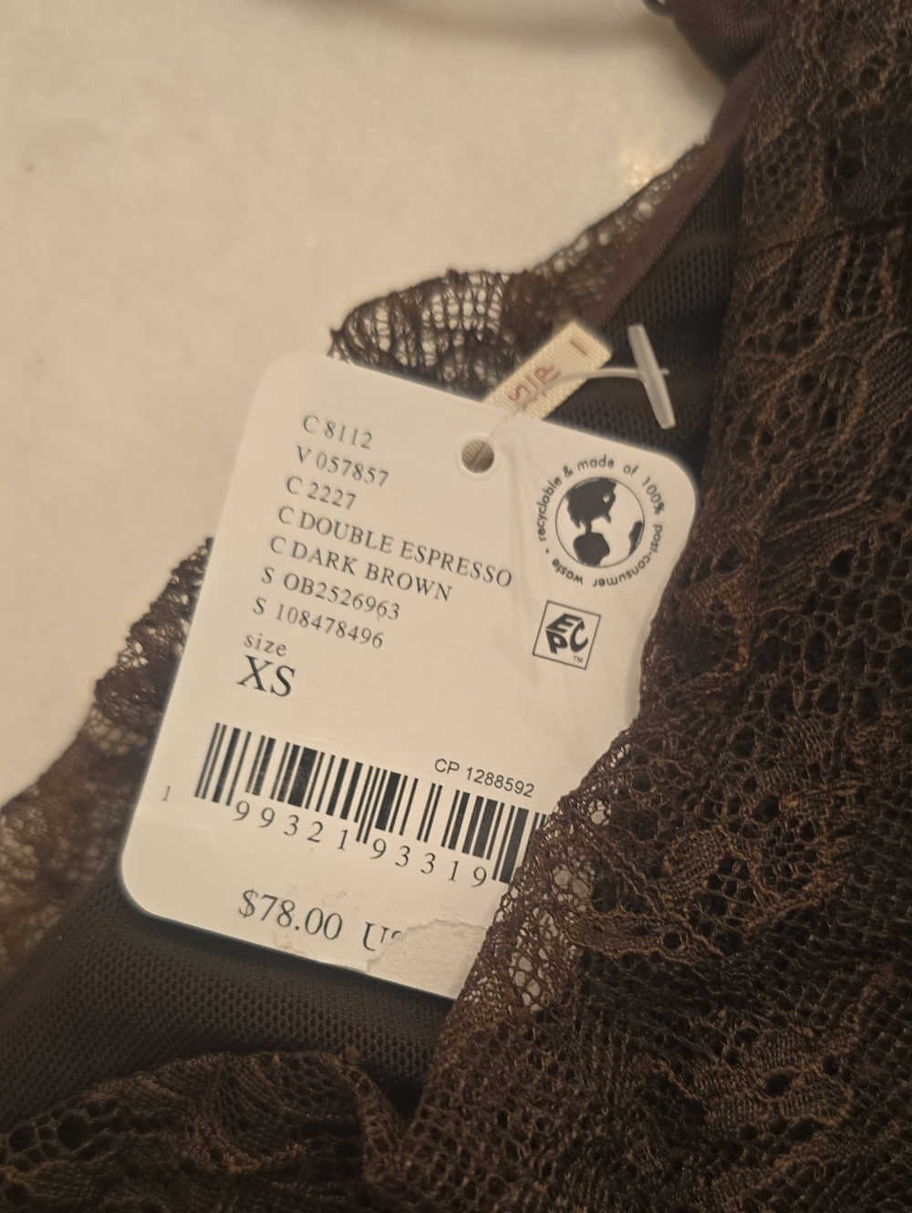 NWT Free People Rose Gold Lace Top. XS - Picture 6 of 11